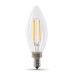10W (100W Replacement) Bright White (3000K) E12 Base B10 Blunt Tip Dimmable Filament LED Bulb (2 - Pack) - Worldwide Electric Supplies