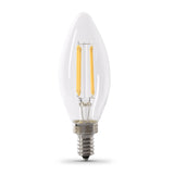 10W (100W Replacement) Bright White (3000K) E12 Base B10 Blunt Tip Dimmable Filament LED Bulb (2 - Pack) - Worldwide Electric Supplies