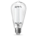 12W (100W Replacement) ST19 E26 Dimmable Straight Filament Clear Glass Vintage Edison LED Light Bulb, Daylight (4 - Pack) - Worldwide Electric Supplies