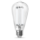 12W (100W Replacement) ST19 E26 Dimmable Straight Filament Clear Glass Vintage Edison LED Light Bulb, Daylight (4 - Pack) - Worldwide Electric Supplies