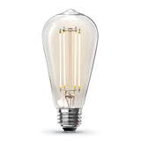 12W (100W Replacement) ST19 E26 Dimmable Straight Filament Clear Glass Vintage Edison LED Light Bulb, Soft White (4 - Pack) - Worldwide Electric Supplies