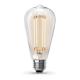 12W (100W Replacement) ST19 E26 Dimmable Straight Filament Clear Glass Vintage Edison LED Light Bulb, Warm Light (4 - Pack) - Worldwide Electric Supplies