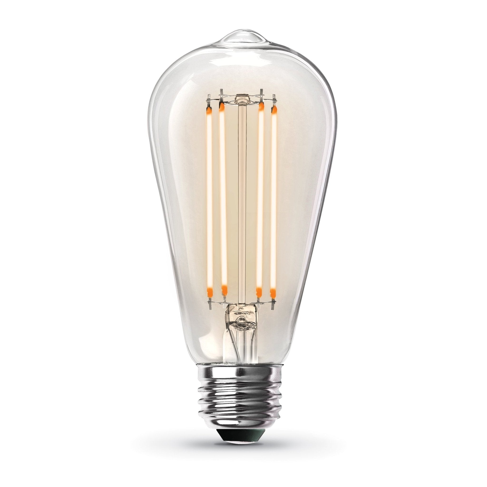 12W (100W Replacement) ST19 E26 Dimmable Straight Filament Clear Glass Vintage Edison LED Light Bulb, Warm Light (4 - Pack) - Worldwide Electric Supplies