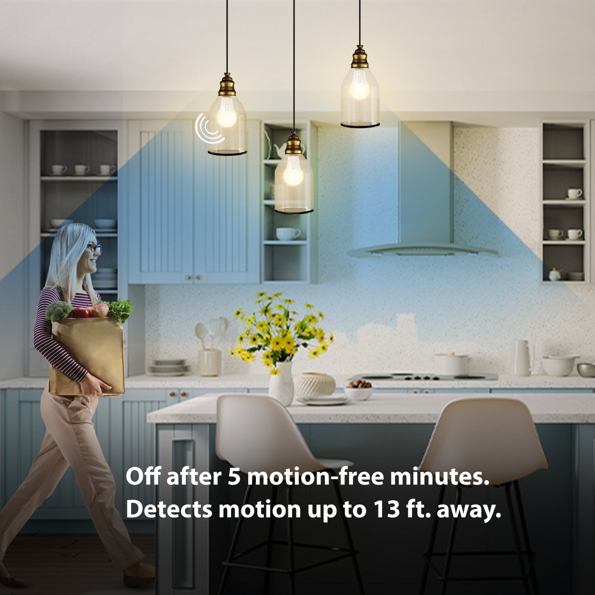 16.5W (100W Replacement) Adjustable White E26 Base Non - Dimmable Motion Sensor LED Bulb - Worldwide Electric Supplies