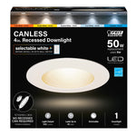 4 in. 50W Replacement Tethered J - Box Selectable White (5CCT) LED Downlight - Worldwide Electric Supplies