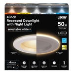 4 in. 7.2W (50W Replacement) Color Selectable LED Downlight With Night Light Mode - Worldwide Electric Supplies