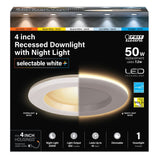 4 in. 7.2W (50W Replacement) Color Selectable LED Downlight With Night Light Mode - Worldwide Electric Supplies