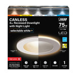 4 in. Tethered J - Box Selectable White (5CCT) LED Downlight With Night Light Mode - Worldwide Electric Supplies