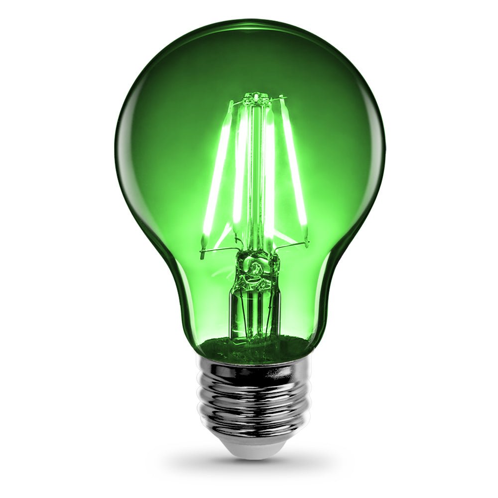 4.5W A19 Green Filament LED Filament Light Bulb - Worldwide Electric Supplies
