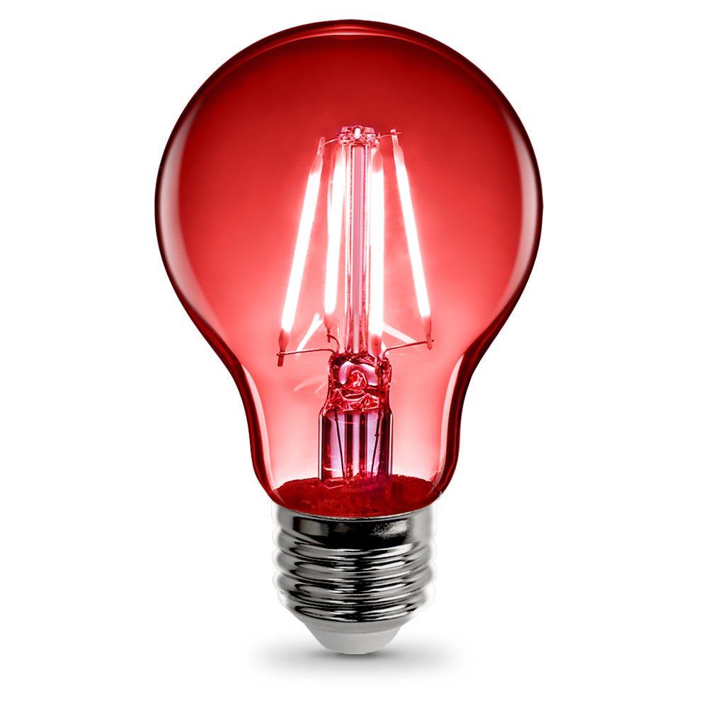 4.5W A19 Red Filament LED Filament Light Bulb - Worldwide Electric Supplies