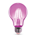 4.5W Clear Glass Pink A19 Dimmable LED Filament Light Bulb - Worldwide Electric Supplies