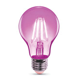 4.5W Clear Glass Pink A19 Dimmable LED Filament Light Bulb - Worldwide Electric Supplies