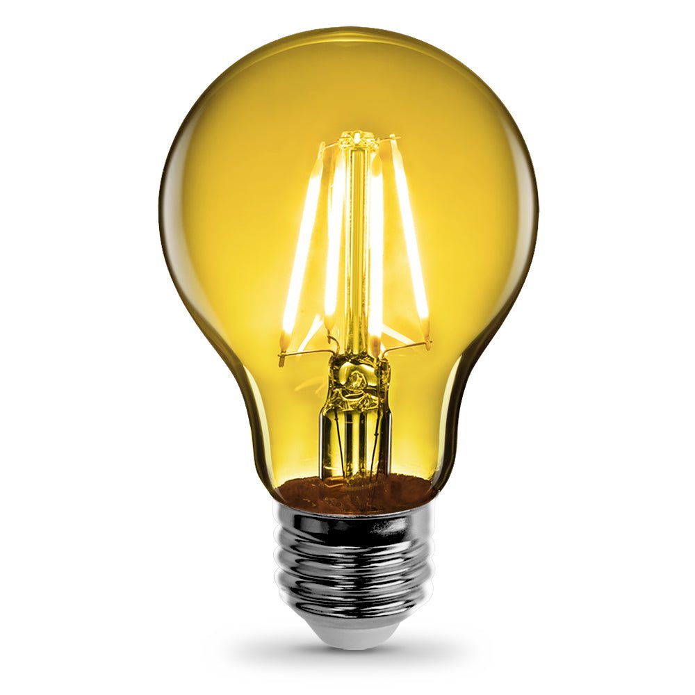 4.5W Clear Glass Transparent Yellow A19 Dimmable LED Filament Light Bulb - Worldwide Electric Supplies