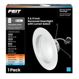 5 - 6 in. 120W Replacement Adjustable White Adjustable Lumens Dimmable High Output Enhance LED Recessed Downlight - Worldwide Electric Supplies
