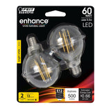 5.5W (60W Replacement) Bright White (3000K) G16 1/2 Filament LED Bulb (2 - Pack) - Worldwide Electric Supplies