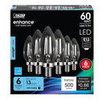 5.5W (60W Replacement) Clear B10 Dimmable Daylight Decorative LED Filament (6 - Pack) - Worldwide Electric Supplies