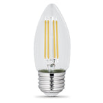 5.5W (60W Replacement) Neutral White (3500K) Clear B10 Torpedo Tip Dimmable LED Enhance Glass Filament Light Bulb (2 - Pack) - Worldwide Electric Supplies