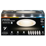 6 in. 65W Replacement Selectable White (5CCT) Tethered J - Box LED Downlight (6 - Pack) - Worldwide Electric Supplies