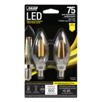 7.5 (75W Replacement) Clear B10 Dimmable Soft White Decorative LED (2 - Pack) - Worldwide Electric Supplies