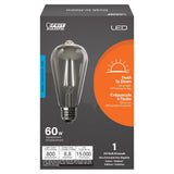 8.8W (60W Replacement) Daylight (5000K) E26 Base ST19 Dusk to Dawn Filament LED Light Bulb - Worldwide Electric Supplies