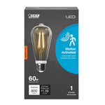 8.8W (60W Replacement) Soft White (2700K) E26 Base ST19 Motion Detection Filament LED - Worldwide Electric Supplies