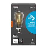 8.8W (60W Replacement) Soft White (2700K) E26 Base ST19 Motion Detection Filament LED - Worldwide Electric Supplies