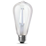 8.8W (60W Replacement) ST19 E26 Dimmable Straight Filament Clear Glass Vintage Edison LED Light Bulb, Daylight (2 - Pack) - Worldwide Electric Supplies