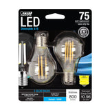 8W (75W Replacement) Daylight (5000K) E26 Base A15 Dimmable Glass Filament LED Light Bulb (2 - Pack) - Worldwide Electric Supplies