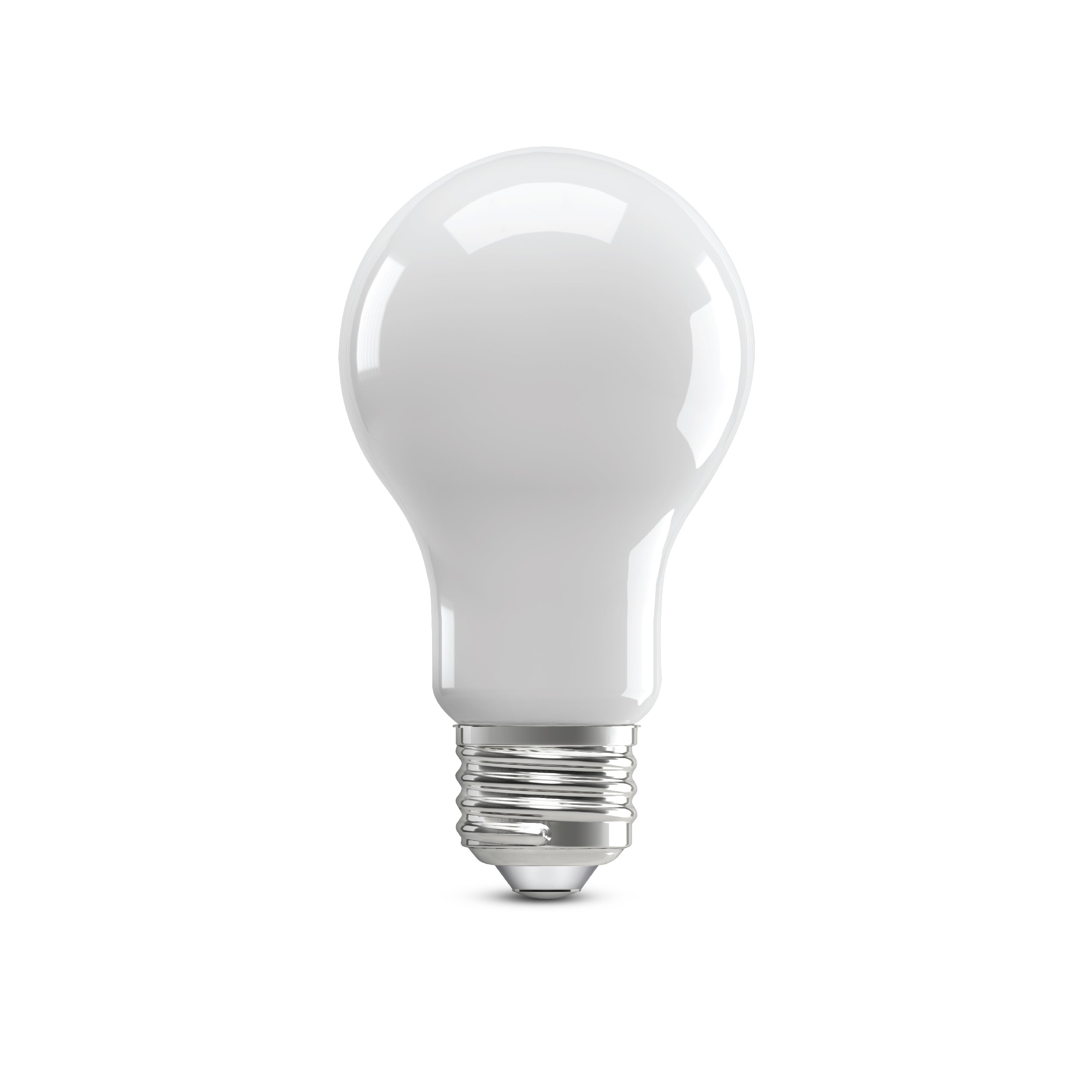 White light bulb on a white background