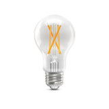 Fiet Electric A19 clear glass LED bulb on a white background