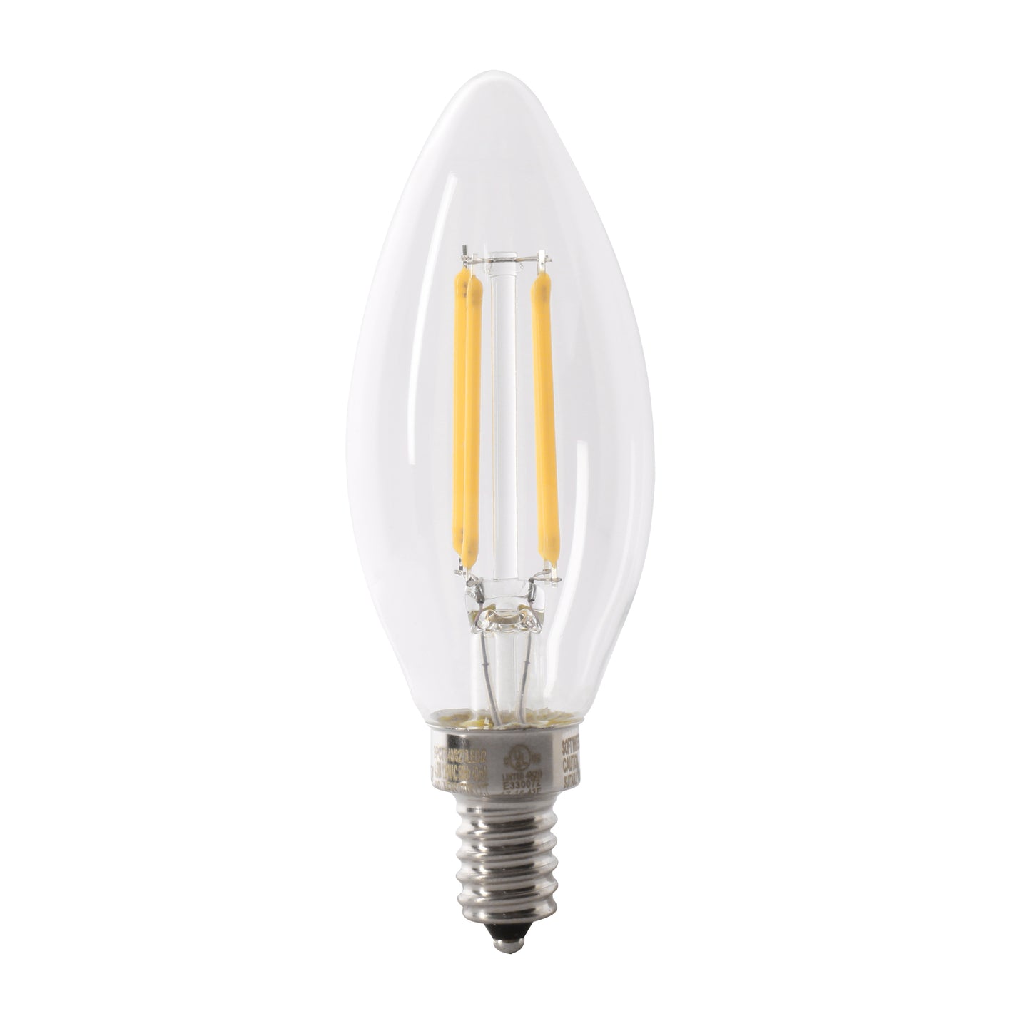 3.3W (40W Replacement) Clear B10 Dimmable Daylight Decorative LED Filament Enhance (2-Pack)