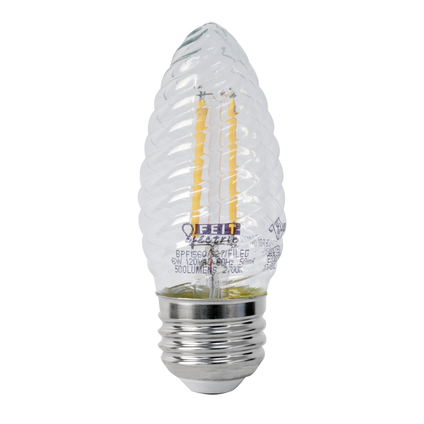 6W (60W Replacement) Daylight (5000K) Clear F15 Dimmable LED Post Lantern Bulb