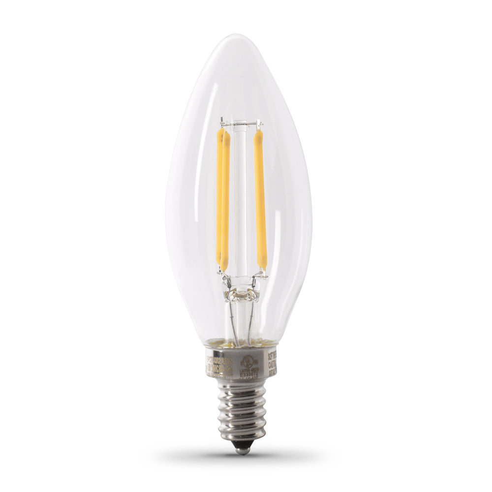 3.3W (40W Replacement) Soft White (2700K) Clear B10 Dimmable Decorative Enhance (6-Pack)