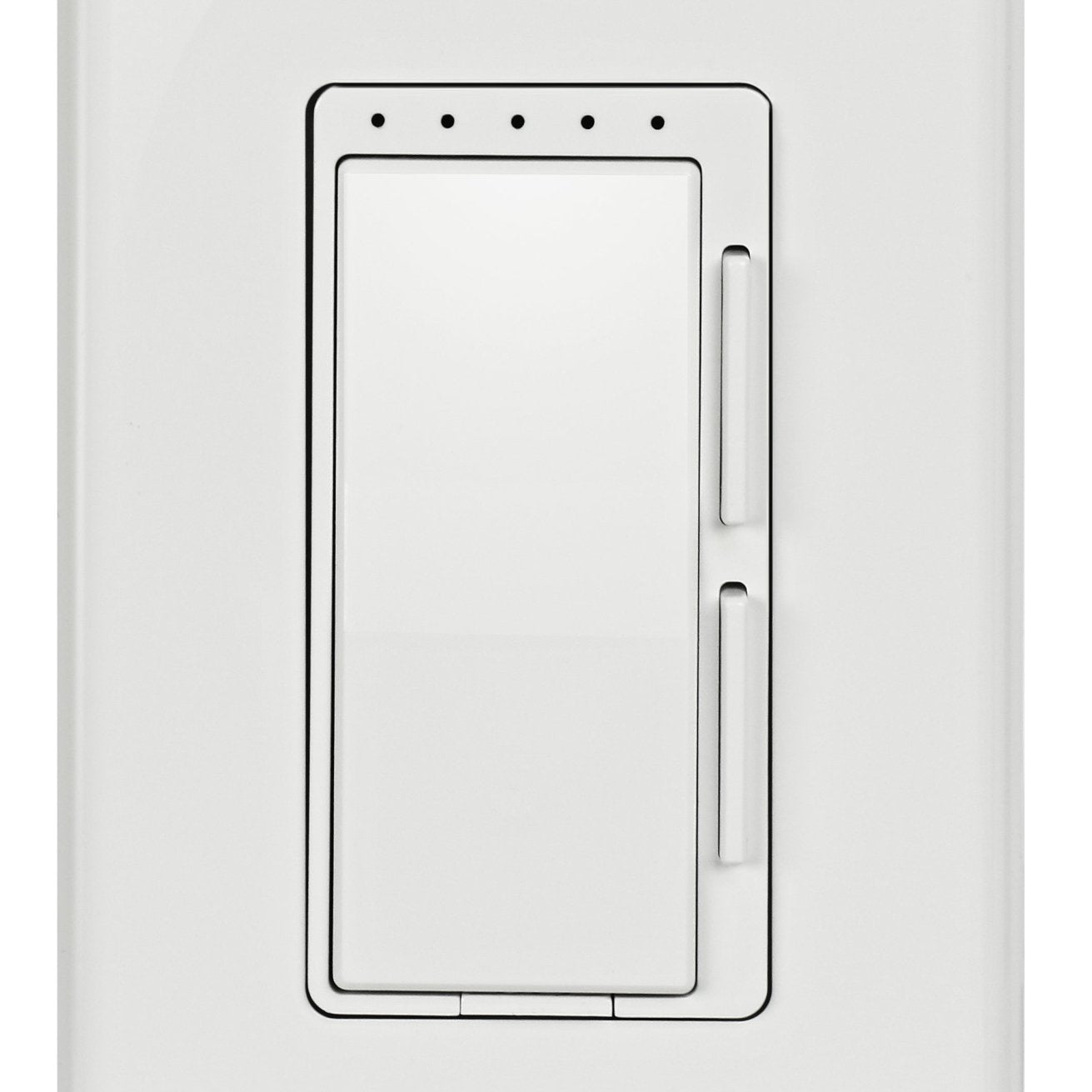White dimmer light switch on a white background